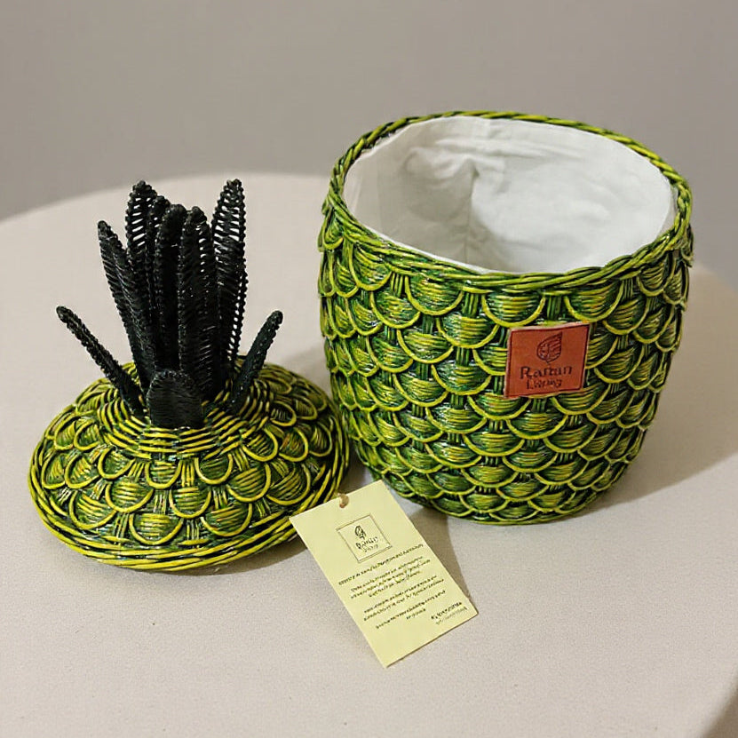 Pineapple Storage Basket Green (M) SE