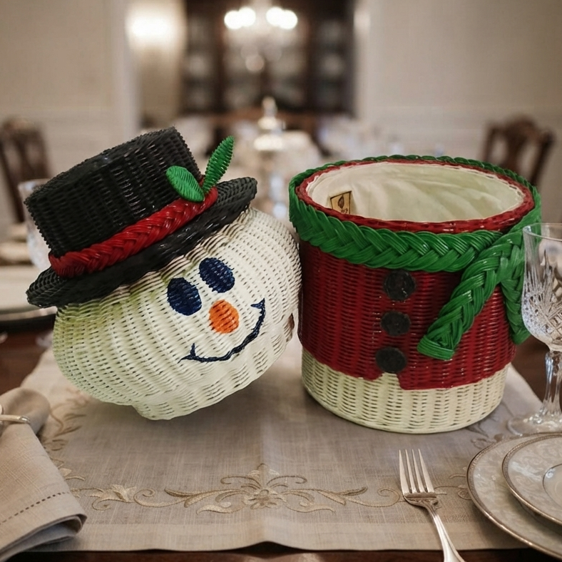 Snowman Rattan Basket (SE)