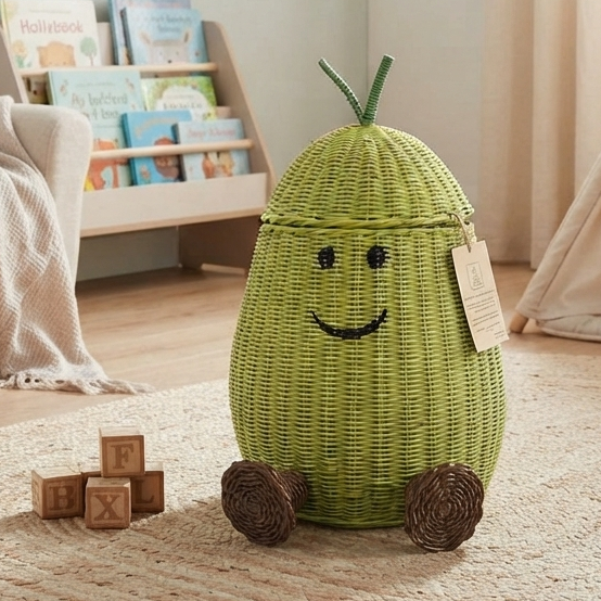 Avocado Rattan Basket