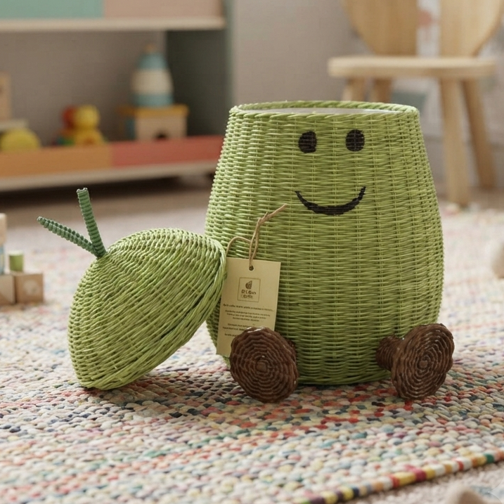 Avocado Rattan Basket