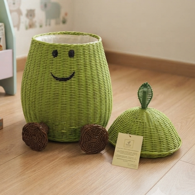 Avocado Rattan Basket