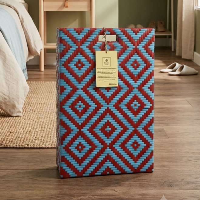 Cordelia Laundry Basket (Red / Blue)