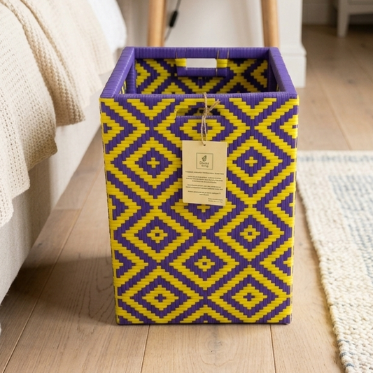 Cordelia Laundry Basket (Purple / Yellow)