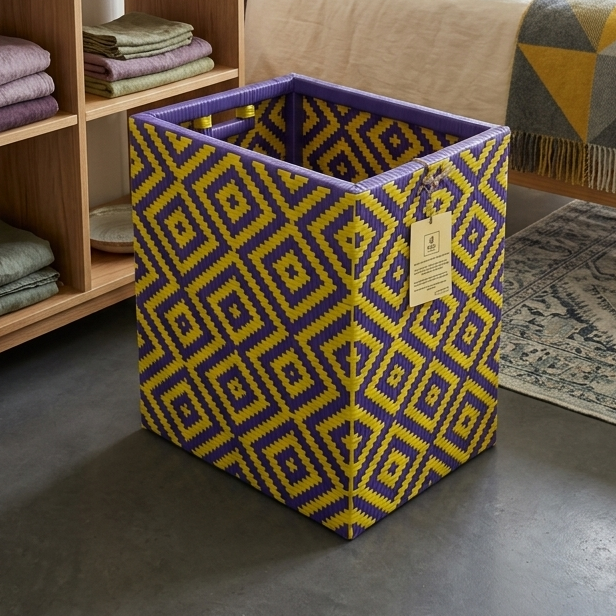 Cordelia Laundry Basket (Purple / Yellow)
