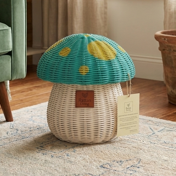 Mushroom Basket (Teal Green)