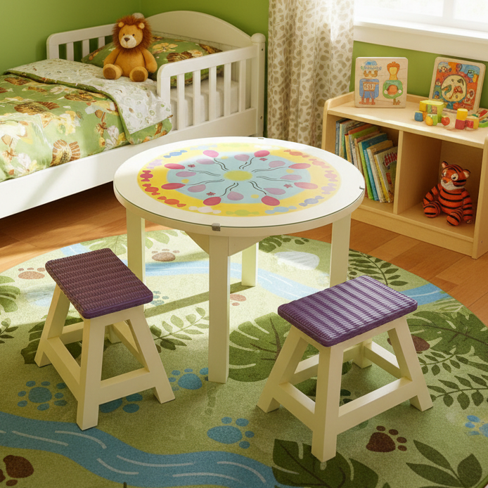 Celeste Kids Table (Glass Top)