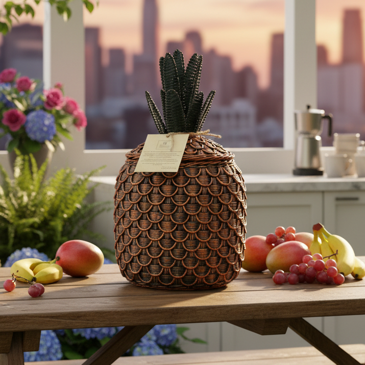 Pineapple Storage Basket Bronze (S) SE